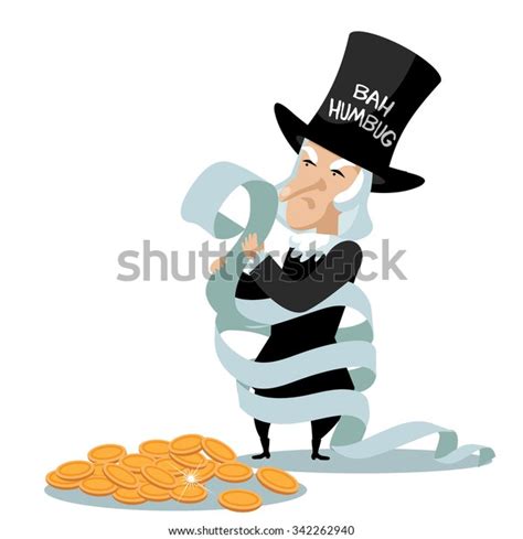 Cartoon Ebenezer Scrooge Bah Humbug Miser Stock Vector (Royalty Free ...