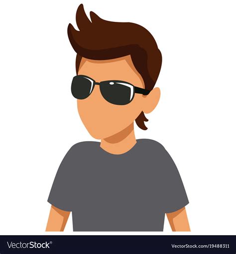 Man with sunglasses cartoon Royalty Free Vector Image