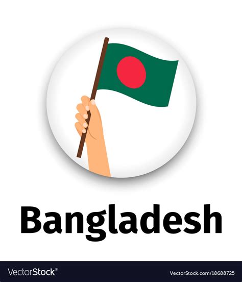 Bangladesh flag in hand round icon Royalty Free Vector Image