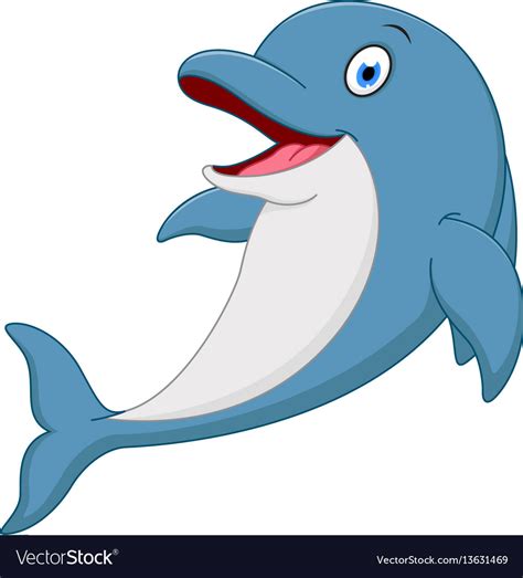 Happy dolphin cartoon Royalty Free Vector Image