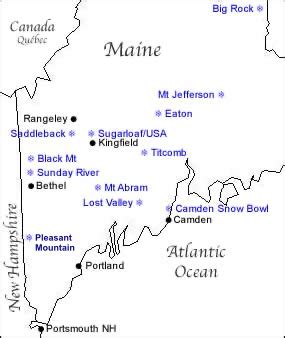 Ski Resorts In Maine Map - Allyce Maitilde