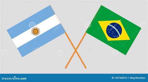 Argentina And Brazil. The Argentinean And Brazilian Flags. Official ...