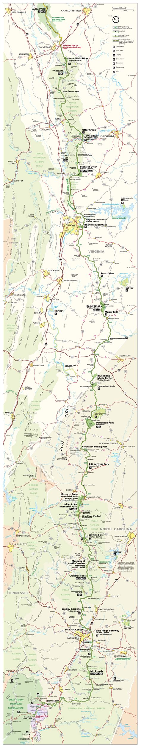 Map Of Blue Ridge Parkway - Map Of The United States