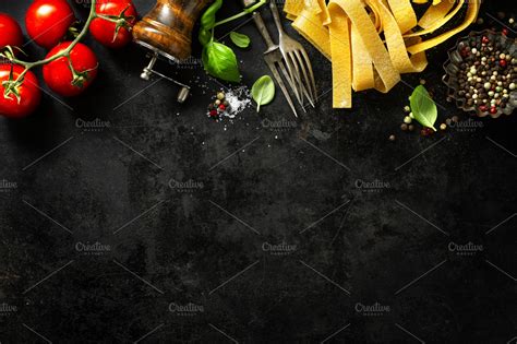 Italian food background with ingredi | High-Quality Food Images ~ Creative Market