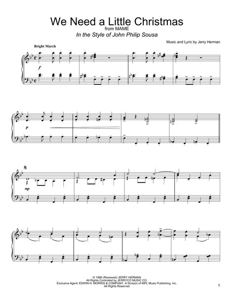 We Need A Little Christmas | Sheet Music Direct