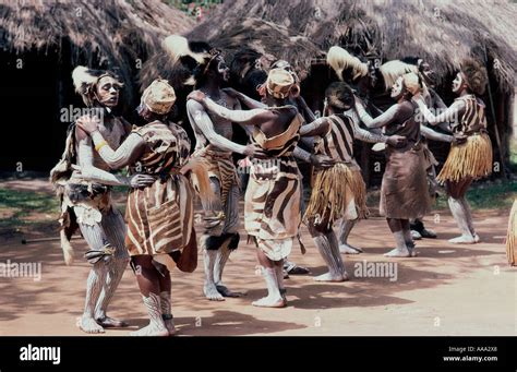 Group of Kikuyu men and women dancing in traditional dress Central ...