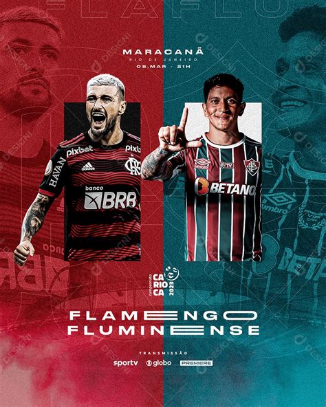 Flyer Flamengo x Fluminense Social Media PSD Editável [download] - Designi