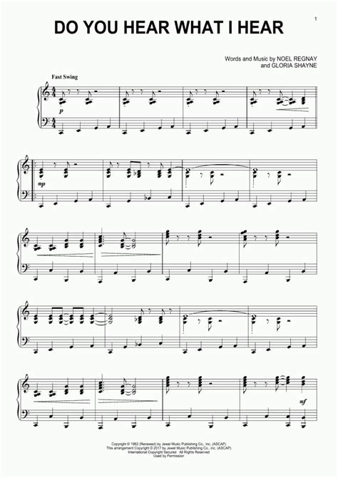 Do You Hear What I Hear Piano Sheet Music