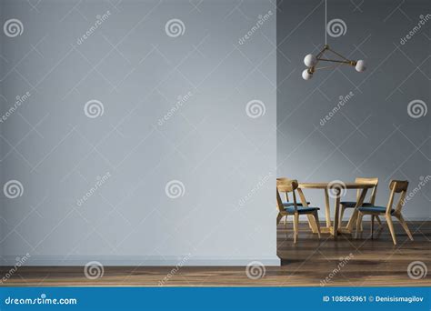 Gray Dining Room Interior, Wall Stock Illustration - Illustration of ...