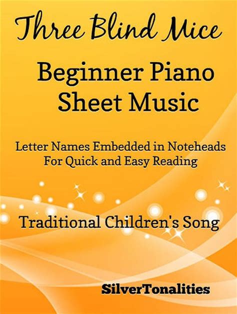 Three Blind Mice Beginner Piano Sheet Music - eBook - Walmart.com - Walmart.com