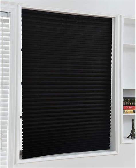 Festnight Original Blackout Pleated Paper Shade Black, Blackout Pleated ...