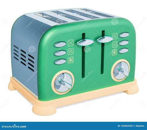 Retro Toaster, 3D Rendering Stock Illustration - Illustration of electronic, object: 126963352