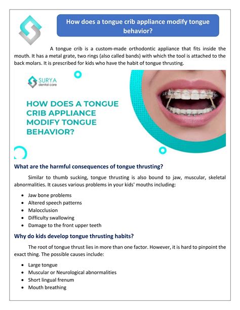 How does a tongue crib appliance modify tongue behavior? by ...