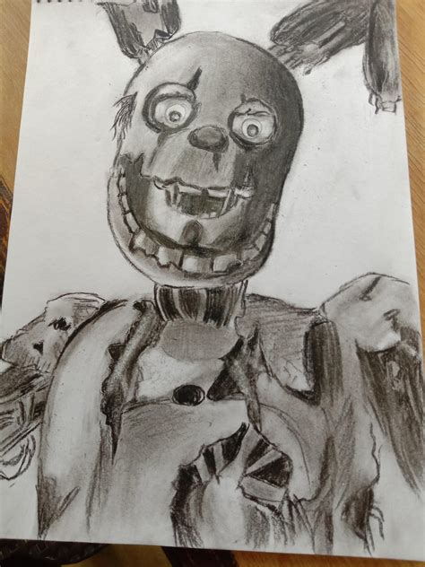 William Afton, Springtrap charcoal drawing : r/fivenightsatfreddys