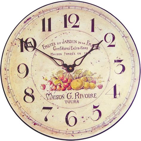 Garden Fruits French Wall Clock - 36cm | Kitchen Clocks