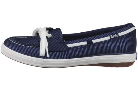 Keds Women's Glimmer Metallic Stripe Slip On Boat Shoes