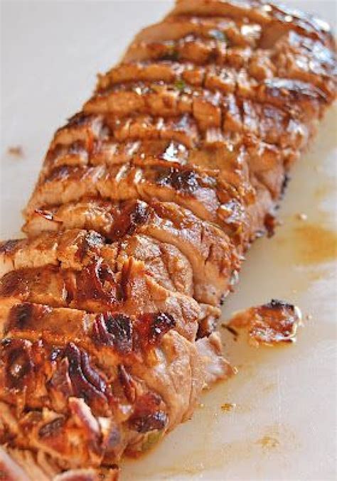 Pork Tenderloin marinated in olive oil, soy sauce, red wine vinegar ...