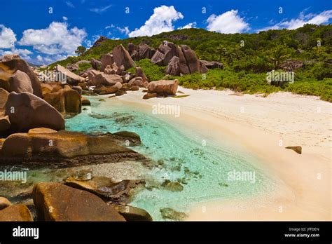 Tropical beach at Seychelles Stock Photo - Alamy