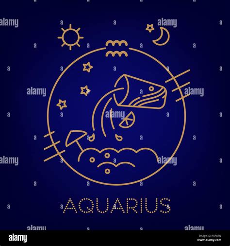 Aquarius zodiac vector sign, logo, tattoo or illustration. Food ...