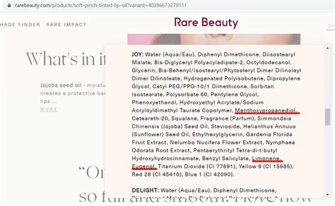Dr Rachel Ho | rare beauty lip oil ingredients