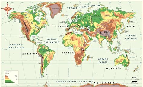 Mapa Mundi Fisico Mudo | Mapa