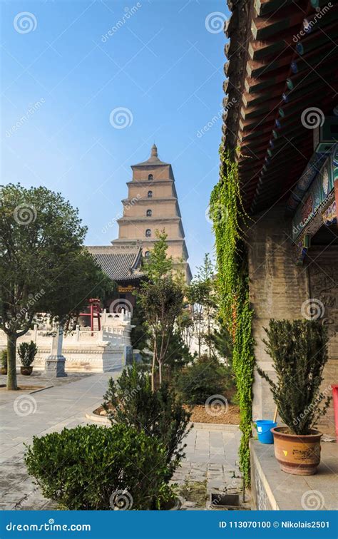 Giant Wild Goose Pagoda, Xian, Shaanxi Province, China Stock Photo ...