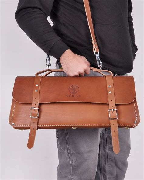 Klein Tools 20" Deluxe Leather Bag - Hand-Eye Supply | Mens leather bag, Canvas leather bag ...