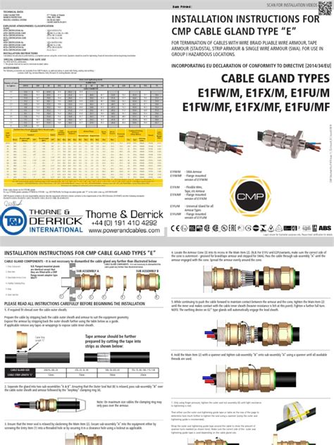 CMP E1FX M Cable Glands Installation | PDF | Manufactured Goods