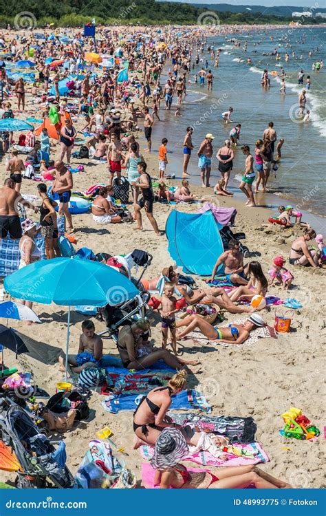 Beach in Gdansk editorial image. Image of tourist, sunbath - 48993775