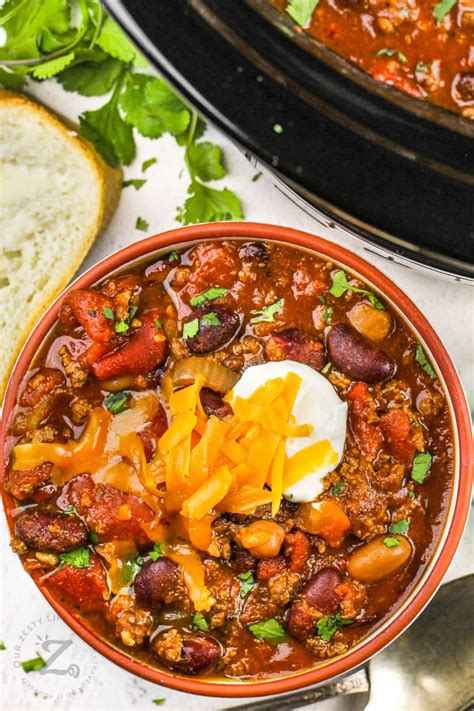 Crock Pot Chili (Easy Prep And Loaded With Flavor!) - Our Zesty Life