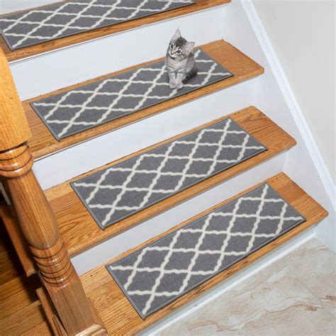 Ottomanson Glamour Collection Gray 9 in. x 26 in. Polypropylene Stair ...