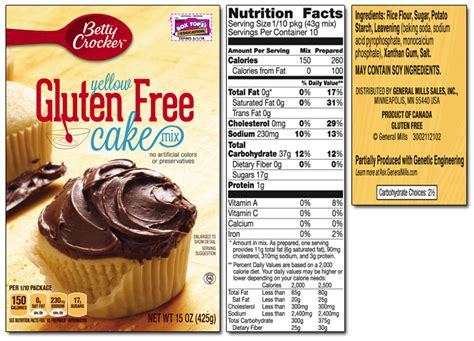 Betty Crocker Angel Food Cake Mix Nutrition Label - Cake Walls