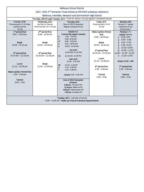 BSD S2 Finals Schedule REV | PDF