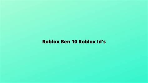 Ben 10 T Shirt Roblox