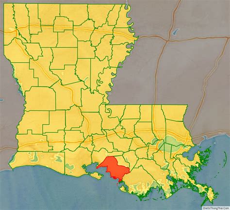 Map of St. Mary Parish, Louisiana - Thong Thai Real