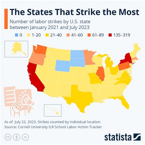 Which US States Strike The Most, Mapped | Digg