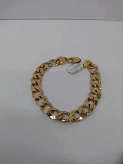 14k Yellow Gold Link Bracelet with Diamonds - Sierra Auction Management Inc