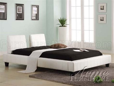 12050 Modern Platform Bed in White by Acme