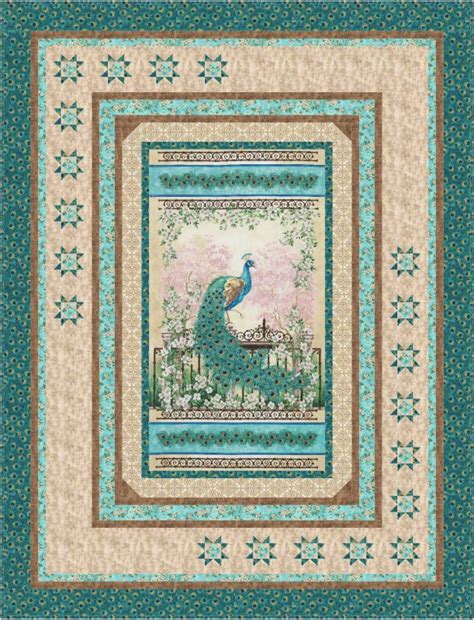 Jewel of The Garden - Peacock - Twin/Large Lap quilt kit - by Timeless Treasures