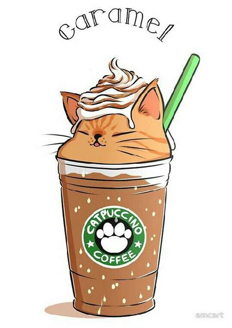 Cat Starbucks - Schattige tekeningen, Drinken tekenen en Eenvoudige tekeningen