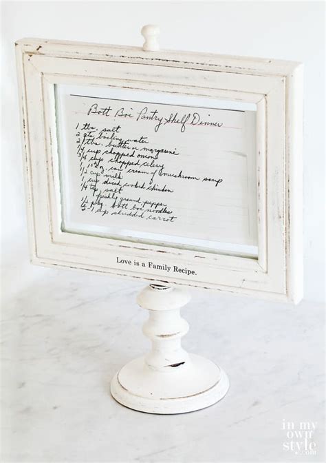 Photo Frame Recipe Holder | Framed recipes, Recipe holder, Recipe display ideas