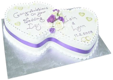 8 Double Entwined Hearts Wedding Cakes Fondant Photo - Double Heart ...