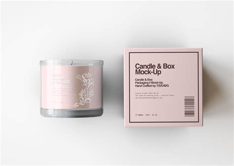 Scented Candle Mock-Up | Glass Candle & Packaging Mock-Up – The Sound ...