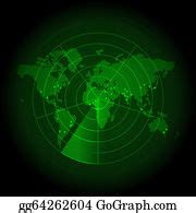 63 Green Radar Screen And World Map Clip Art | Royalty Free - GoGraph
