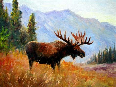 Mountain Moose Painting by Robert Stump - Fine Art America