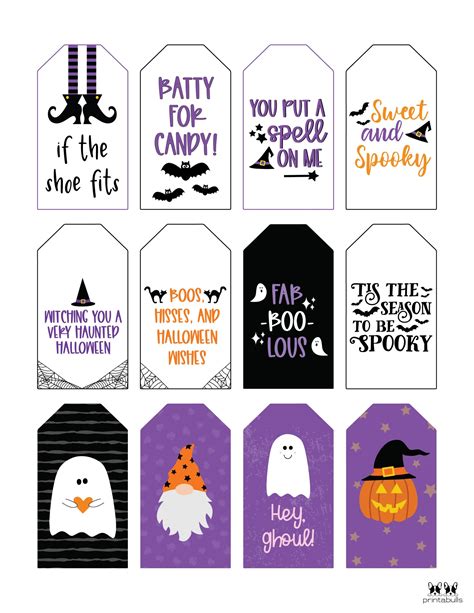 60 Free Printable Halloween Tags | Printabulls