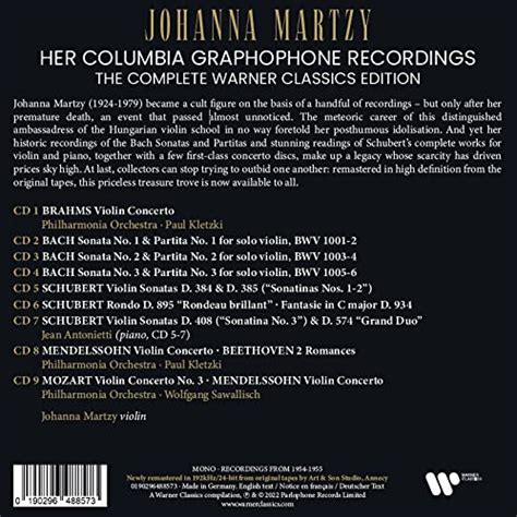 Her Columbia Graphophone Recordings - Johanna Martzy - La Boîte à Musique