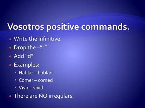 PPT - Vosotros Commands PowerPoint Presentation, free download - ID:1842774