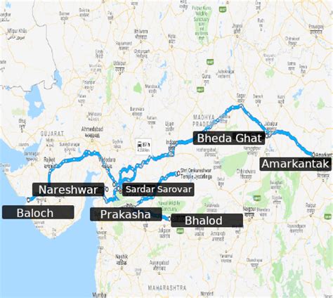 Narmada Parikrama Route Map