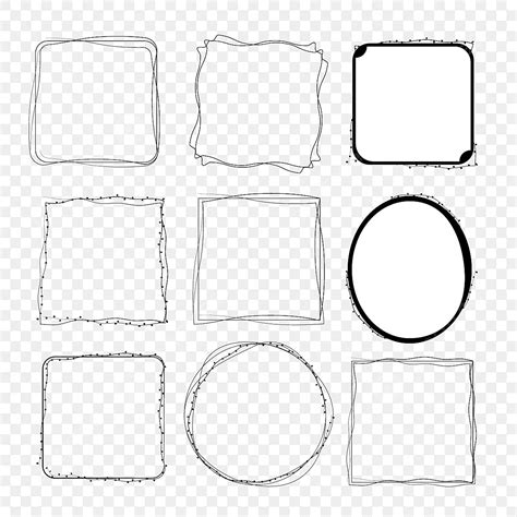 Doodle Frames Vector PNG Images, Doodle Frame Vector Pack, Frame ...